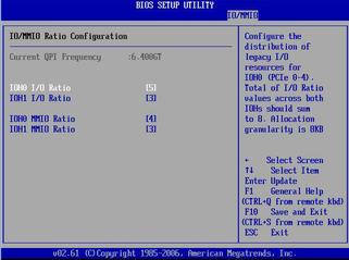 image:Figure showing BIOS IO/MMIO menu QPI Configuration screen.