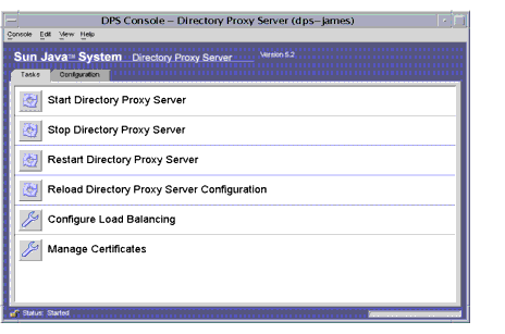 Directory Proxy Server Tasks tab.