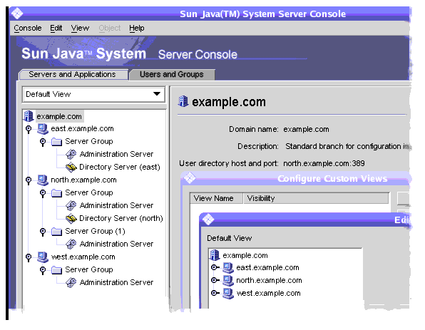 The graphical server console lets you manage remote servers centrally.
