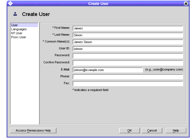 You include user information for the entry.
