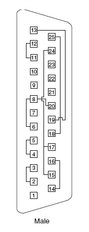 image:25-Pin RS-232 Port A-to-A Port B-to-B Plug Wiring Diagram