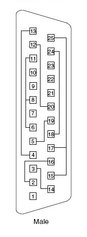 image:25-Pin RS-232 Port A- to-Port B Plug Wiring Diagram