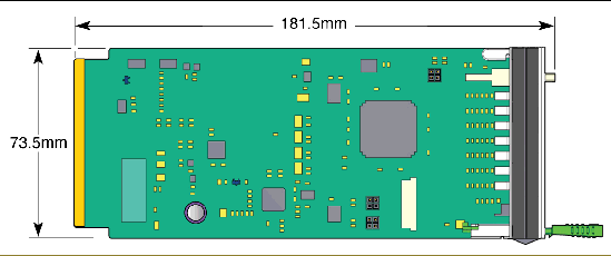 Figure showing AMC.0-LED PCB dimensions.