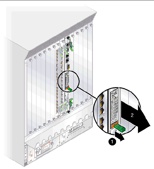 This figure shows how to remove the AMC.0-LED from the switch.