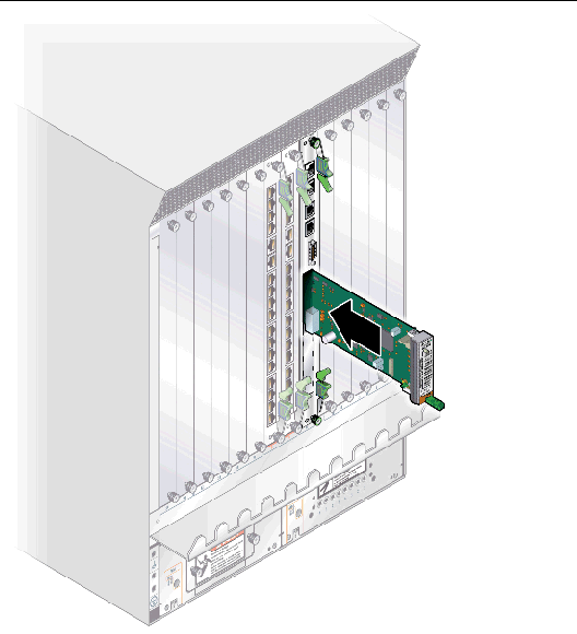 This figure shows how to insert the AMC.0-LED into the switch.