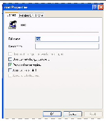 Screen capture showing the Root Properties window.