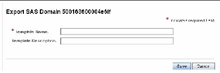 Screen capture of export SAS domain page. 