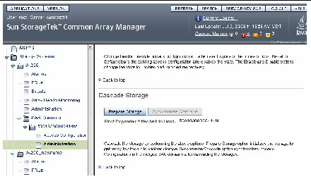 Screen capture of Cascade Storage. 