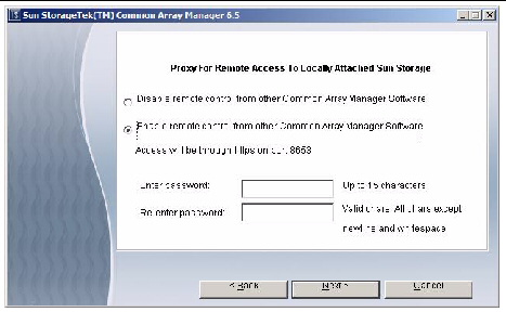 Screen capture of the Remote Access option menu.