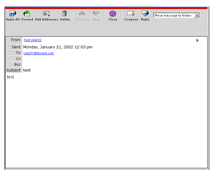 Message View window with the tool bar modifications