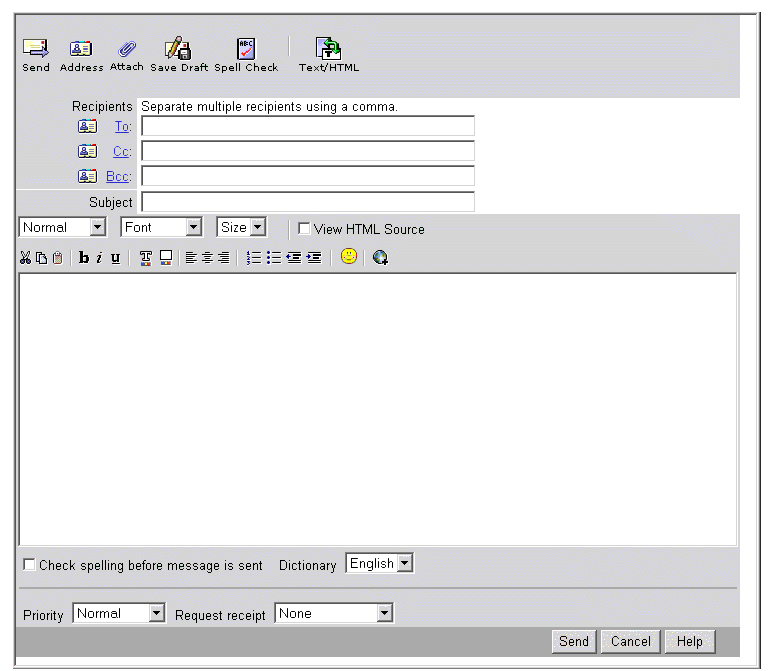  Message Composition window