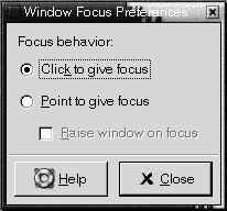 Window Focus preference tool. The context describes the graphic.