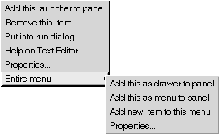 Menu item popup menu. The context describes the graphic.