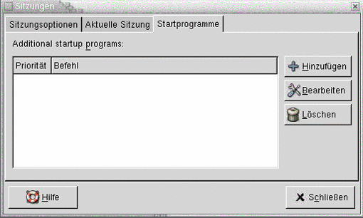 Konfigurieren von Sitzungen (GNOME 2.0 Desktop für das  Solaris-Betriebssystem - Benutzerhandbuch)
