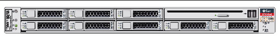 Graphic showing front panel of the Sun Fire X4170 M2 Server.