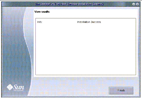 The screenshot shows a result page with a message of installation success.