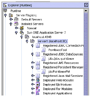 Segment of Runtime tab of the Explorer window showing the three registered nodes.