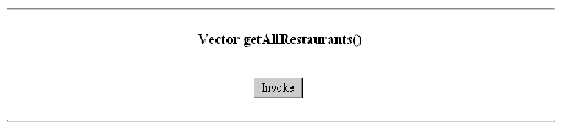 getAllRestaurants method section shows only method name and Invoke button.