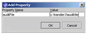 Screenshot showing the SOAP Message Handlers Add Property Dialog Box.
