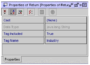 Screenshot of Output Document Element Properties dialog box, showing the Tag Name property.