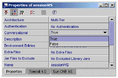 Screenshot showing Conversational property of a stateful web service.