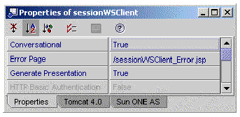 Screenshot showing Conversational property of a stateful web service test client.
