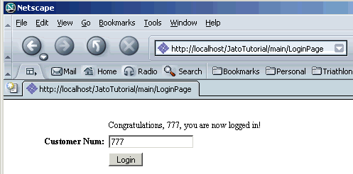 This figure shows the login page with the success message.