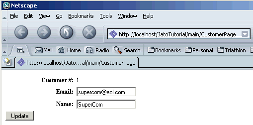This figure shows the default browser that starts the application.