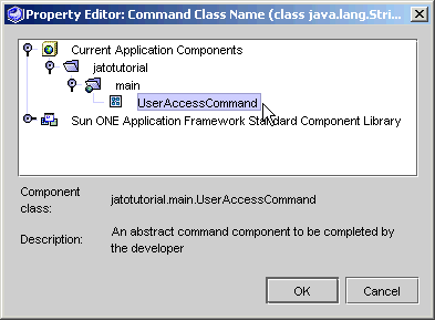 This figure shows the Command Class Chooser dialog.