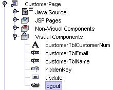 This figure shows the HREF renamed as logout.
