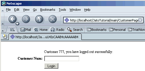 This figure shows a successful logout.