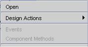 This figure shows the Design Actions Menu.