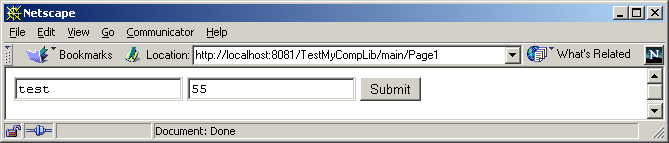 This figure shows the redisplayed page without the Validation Error Message text.