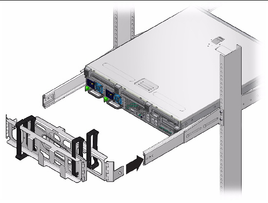 Figure showing how to attach right side cable management arm.