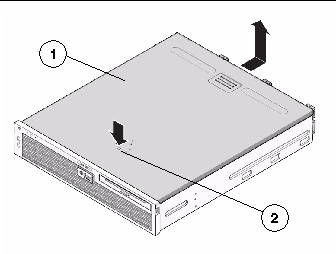 Figure showing location of top cover and release button.