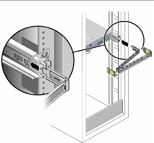 Figure showing the installation of the cable management arm.