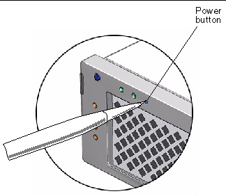 Figure showing the front bezel power button.