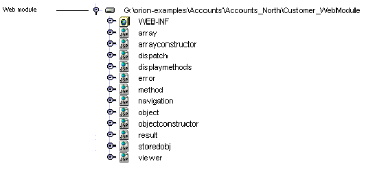 Screenshot showing the web module node expanded in the Explorer.