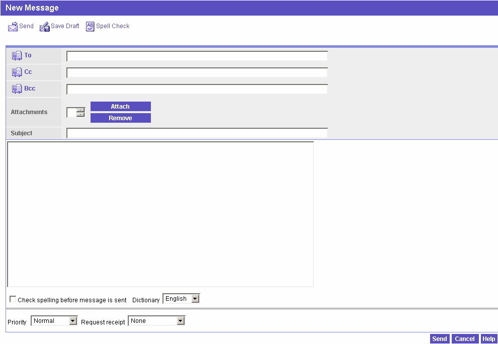 Figure showing Communications Express Message Composition Window