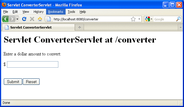 Screen shot showing the converter web client.