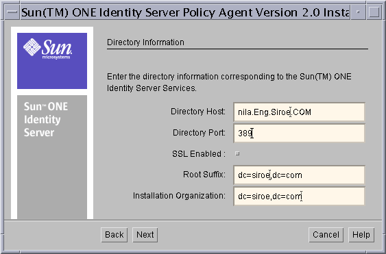 Directory Information Screen
