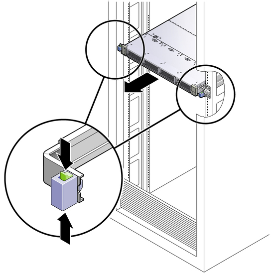 Image showing the location of the slide release latches.