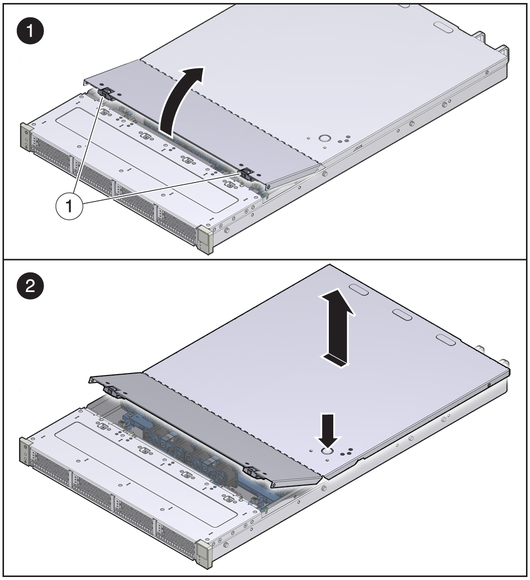 Image showing how to remove the system top cover.