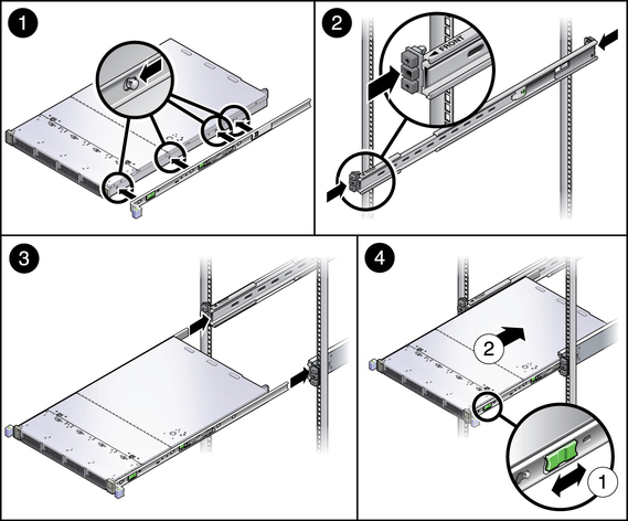 Illustrated steps for installing the system using the express rail kit.