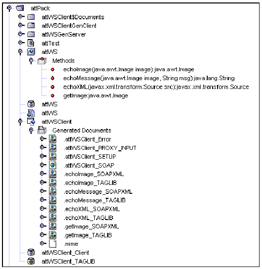 Screenshot showing Explorer view of a web service and client that process images and text.