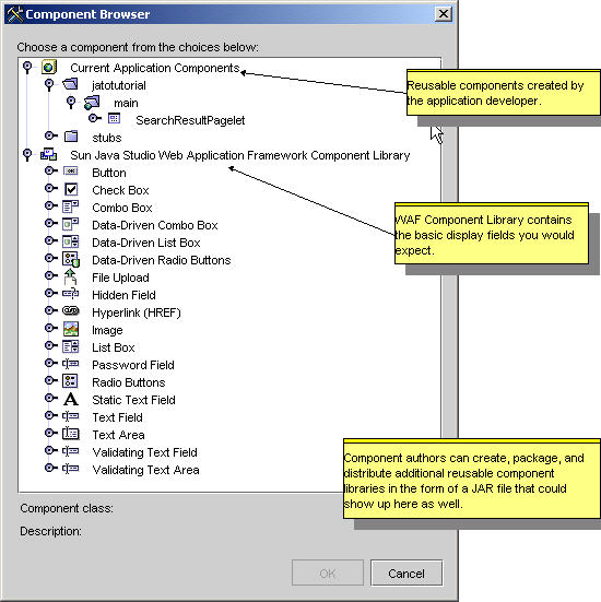 This figure shows the Component Browser.