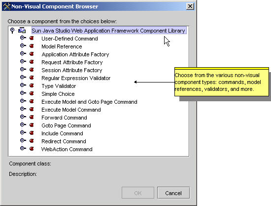 This figure shows the Non-Visual Component Browser.
