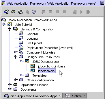 This figure shows the newly created JDBC Datasource node.