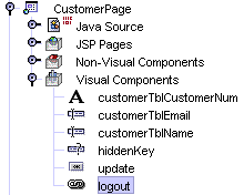 This figure shows the HREF node renamed as logout.