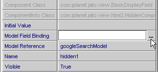This figure shows the Model Field Binding property option.